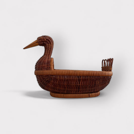 Vintage Wicker Duck Basket
