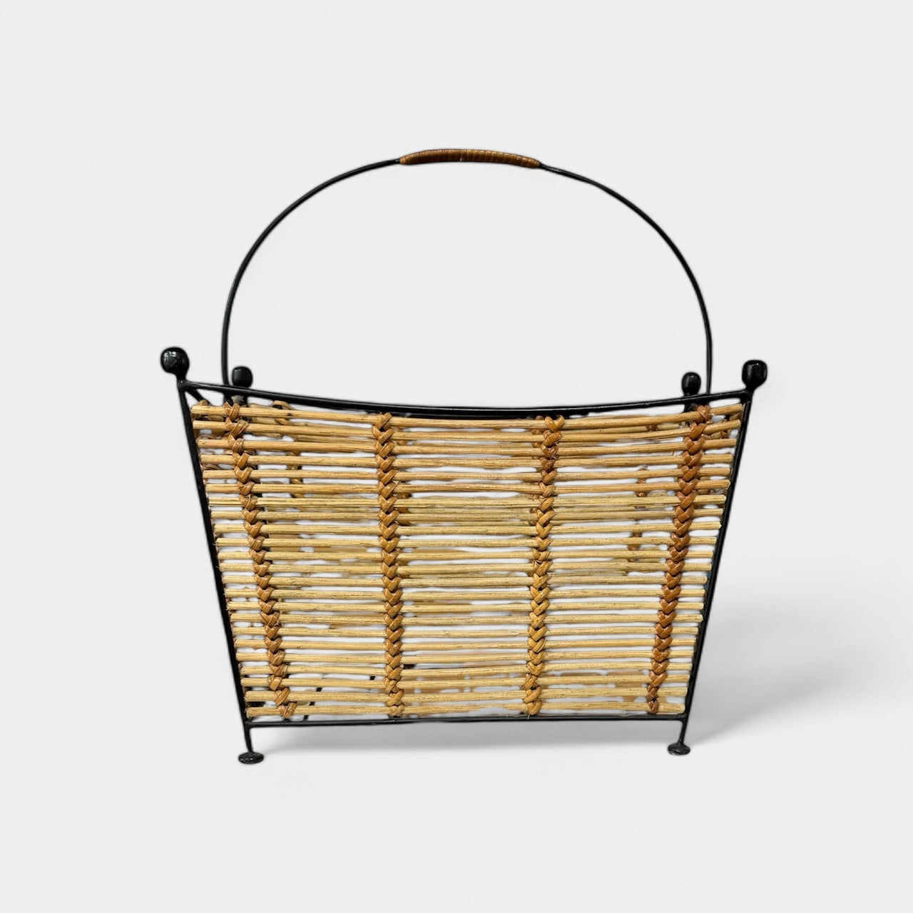 MCM Woven and Metal Magazine Rack