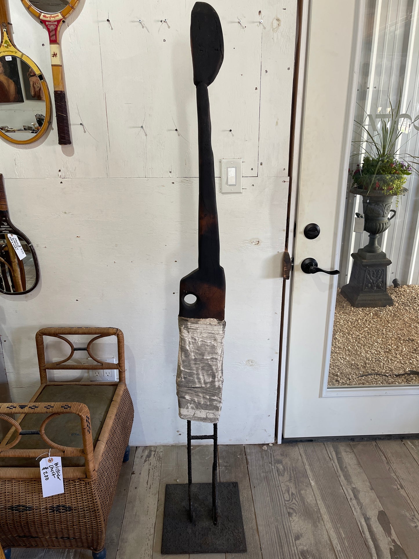 Burnt wood & Iron Sculpture