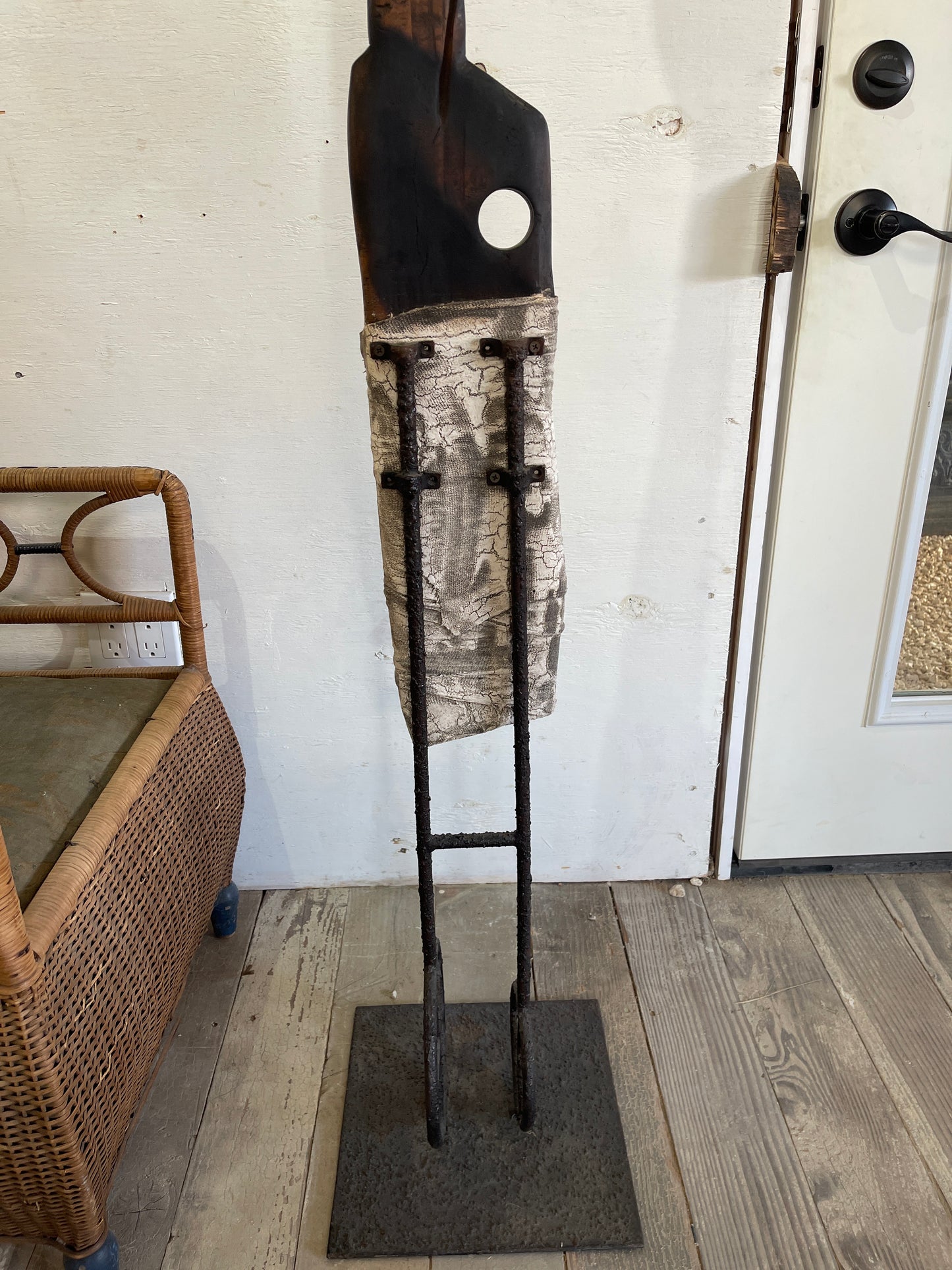 Burnt wood & Iron Sculpture