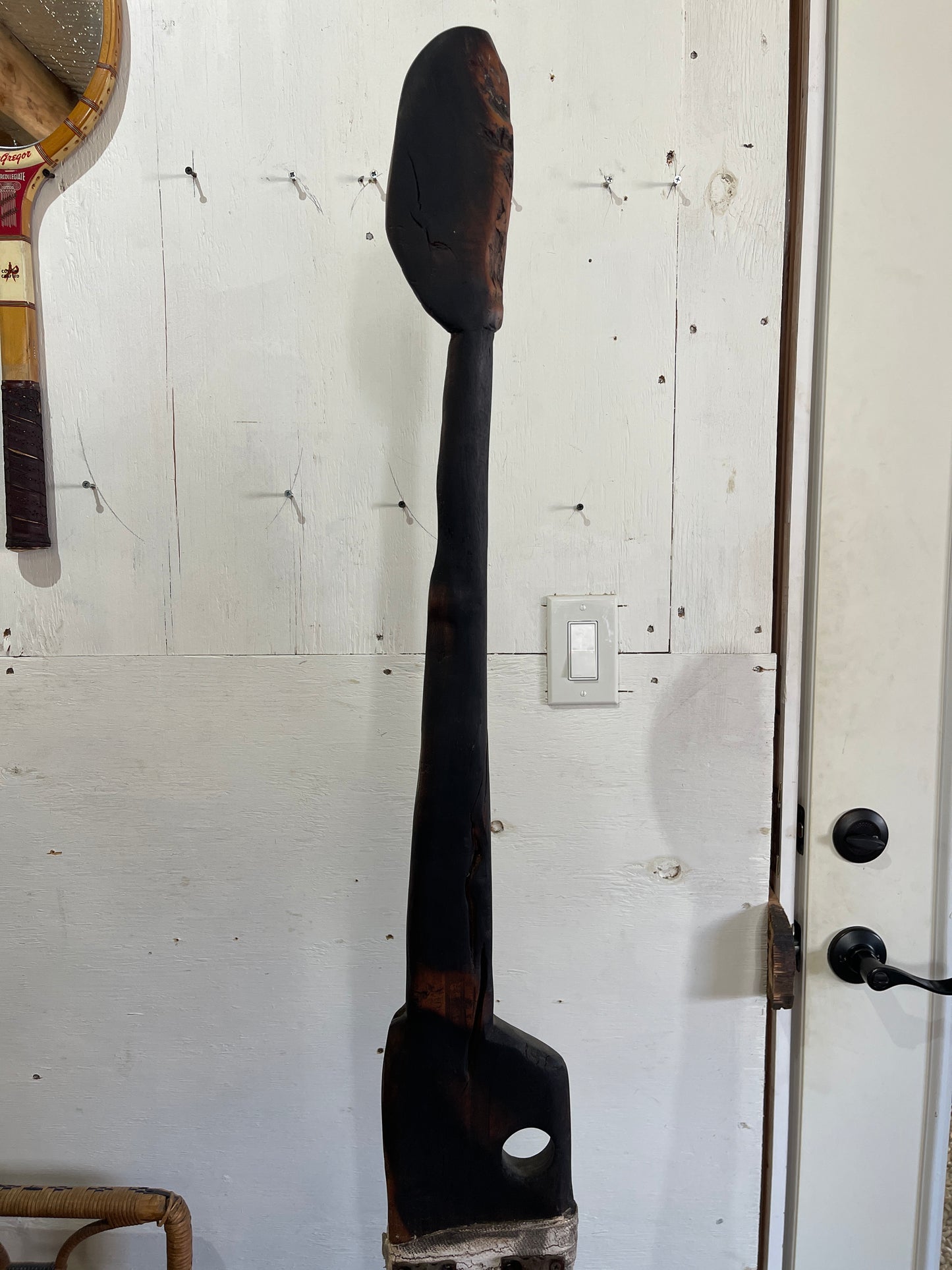 Burnt wood & Iron Sculpture