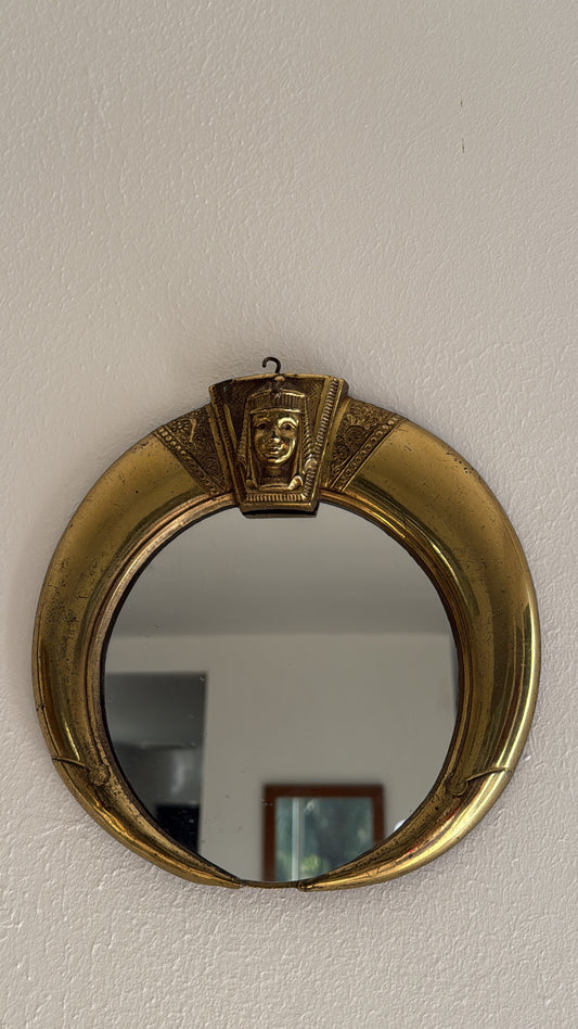 1970 Egyptian Moon Metal Work Mirror